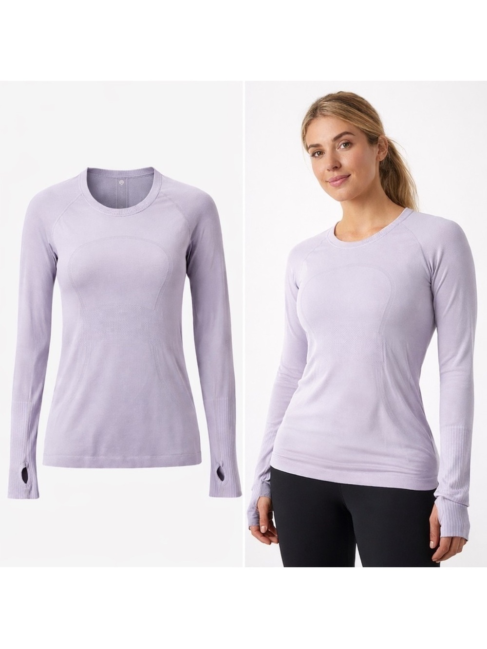 Lululemon Long Sleeve Women’s Swiftly Tech Crew Neck Top - Light Lilac 6